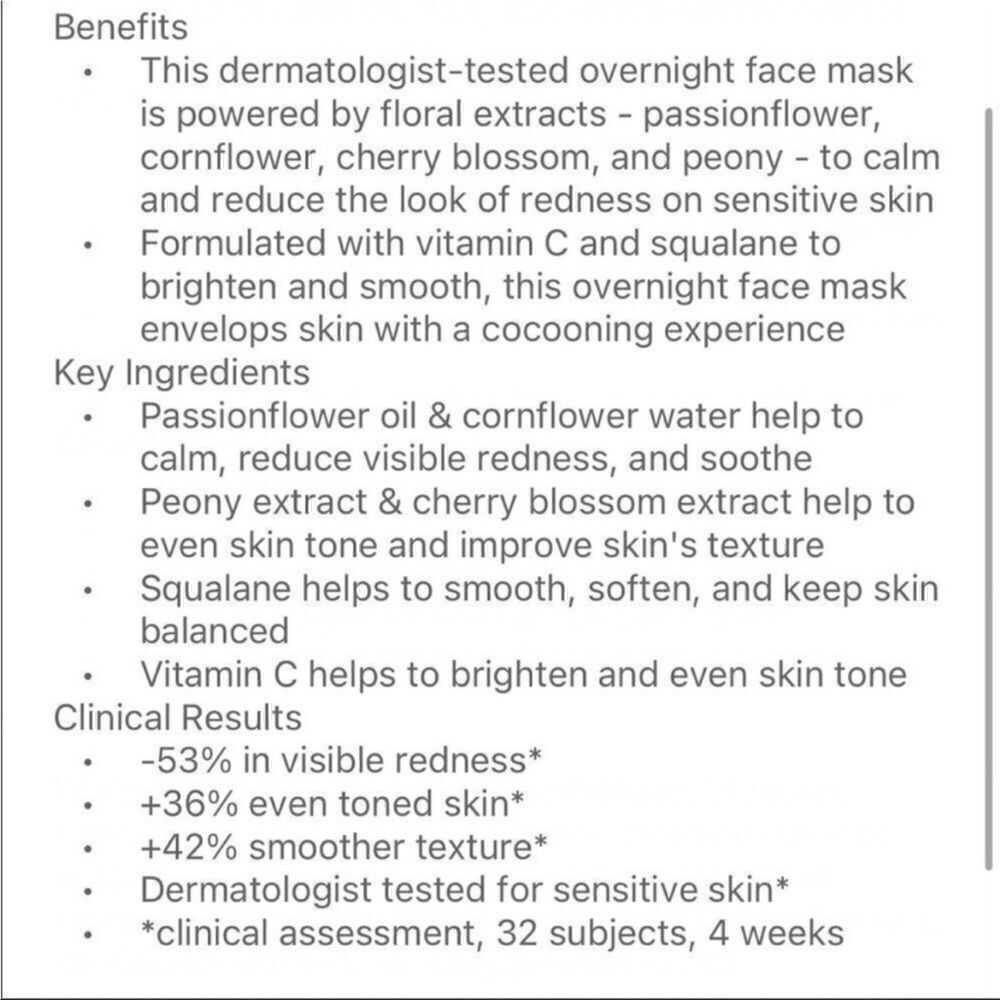 🌟$10 FRESH Floral Recovery Calming Mask - Picture 4 of 7